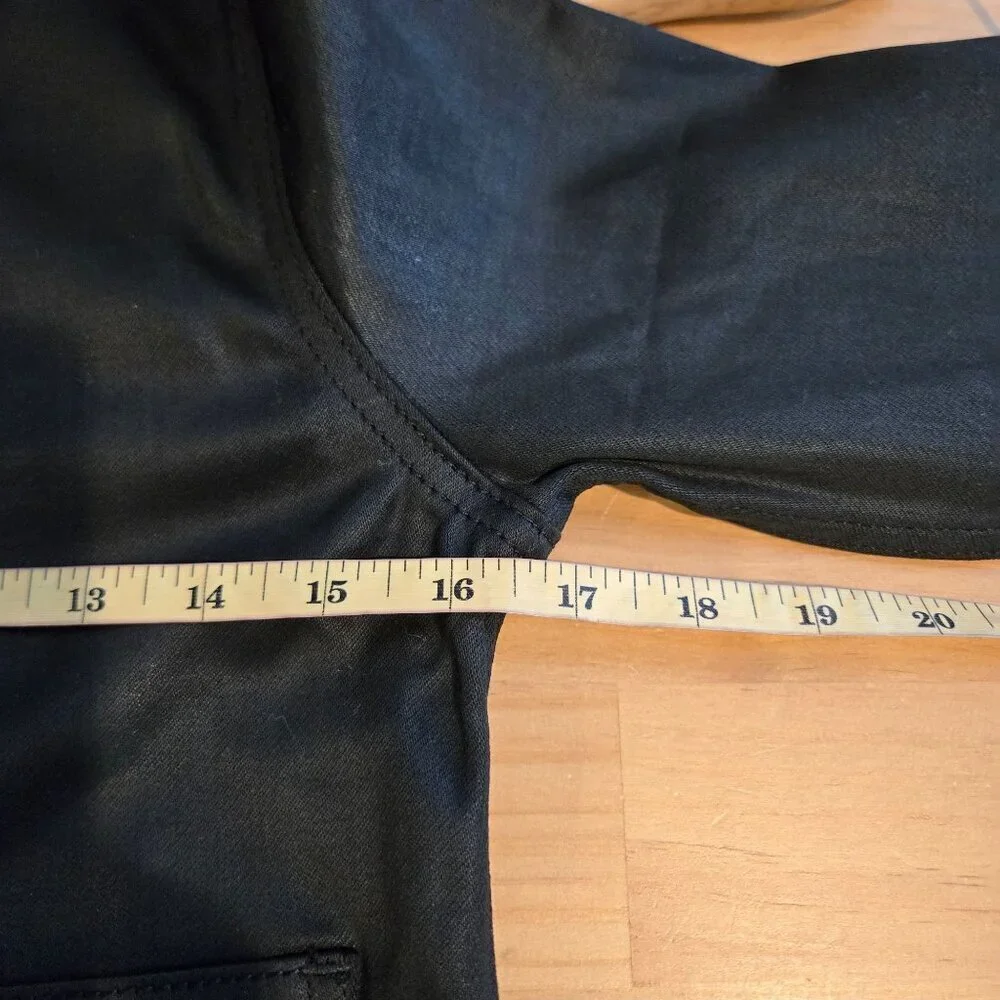 DL1961 Big Kid Girls' Manning Wax Coated Denim Jacket LARGE Black Long Sleeve
